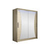 SCHWEBETÜRENSCHRANK Westa IX, mit RGB LED Beleuchtung - Silberfarben/Sonoma Eiche, Holzwerkstoff/Metall (150/200/58cm) - MIRJAN24