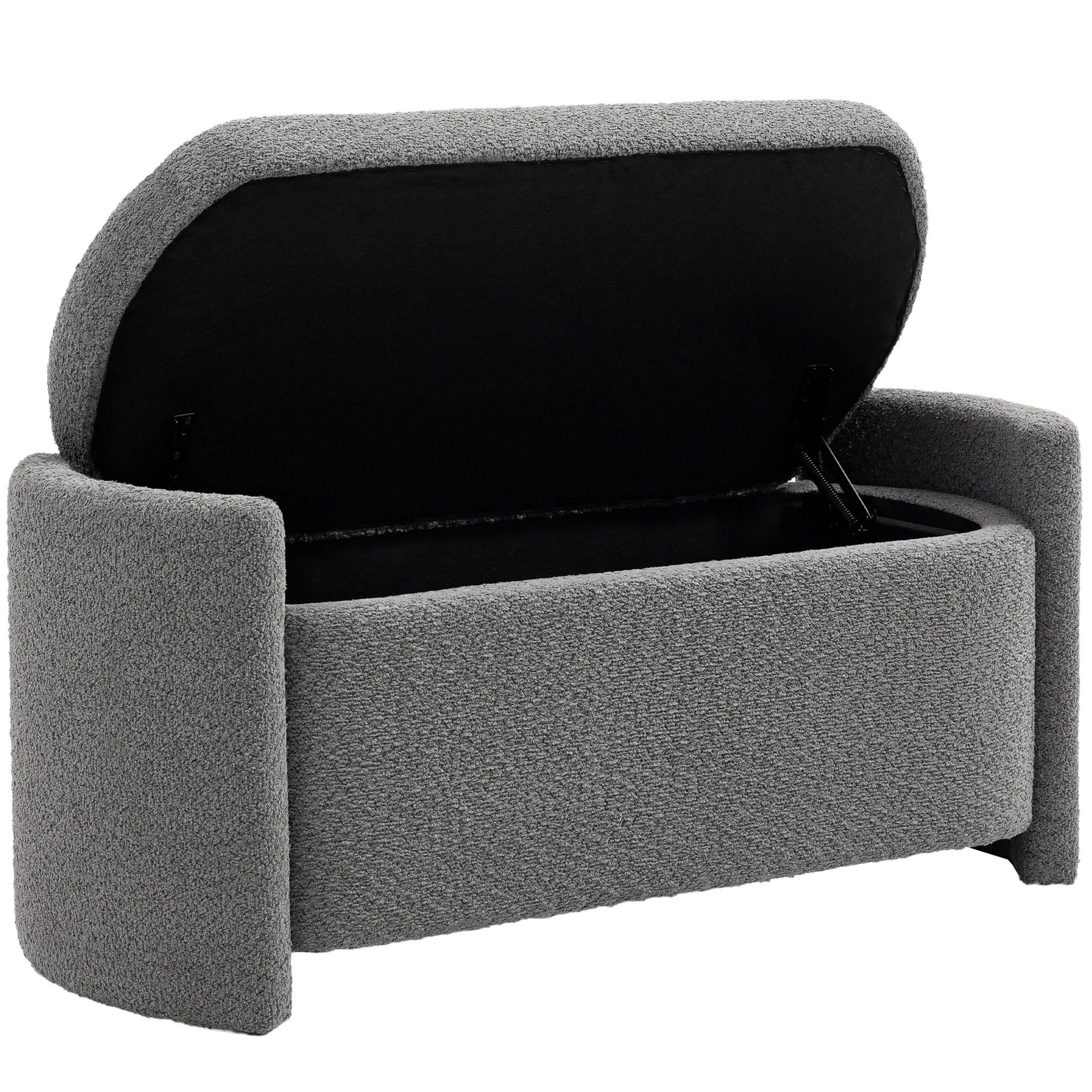 TRUHENBANK DE-07142 gepolstert, Eukalyptusholz Grau - Grau, Holz/Textil (44/45.5/105cm) - ComfortXL