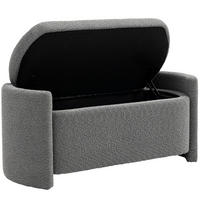 TRUHENBANK DE-07142 gepolstert, Eukalyptusholz Grau - Grau, Holz/Textil (44/45.5/105cm) - ComfortXL