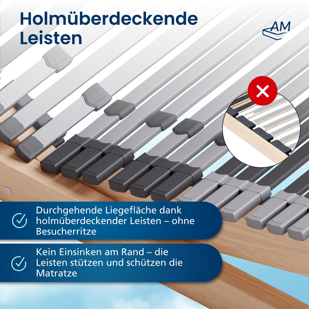 LATTENROST VERSTELLBAR 180/200 cm - Braun, Holz (180/200cm) - AM Qualitätsmatratzen