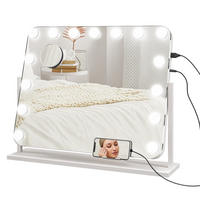 SCHMINKSPIEGEL DE-18028 dimmbar, 3 Lichtmodi, USB 63/50 cm - Weiß, Glas (14/62.5/49.5cm) - ComfortXL