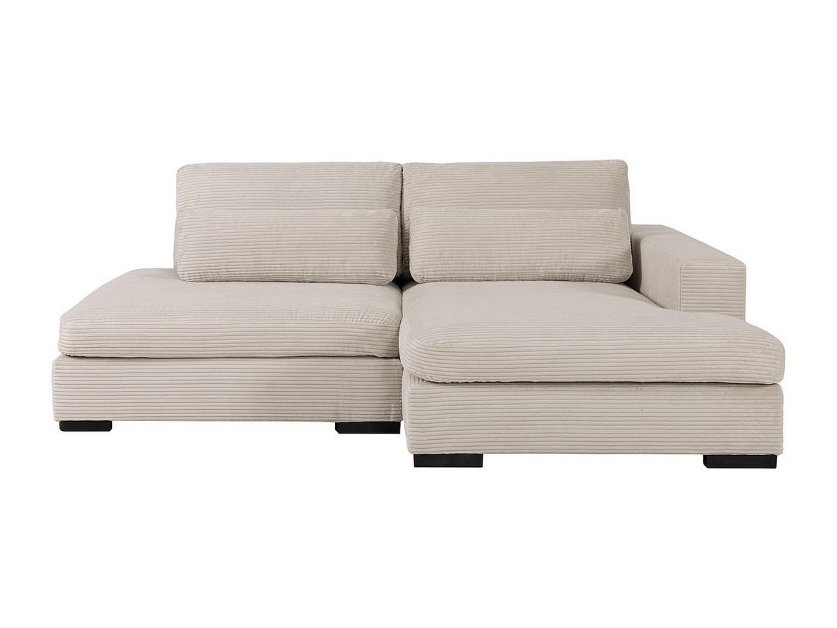 SCHLAFSOFA - 4 Personen-Sitzer - Samt - Beige - - Beige, Textil (223/80/158cm) - Vente-Unique