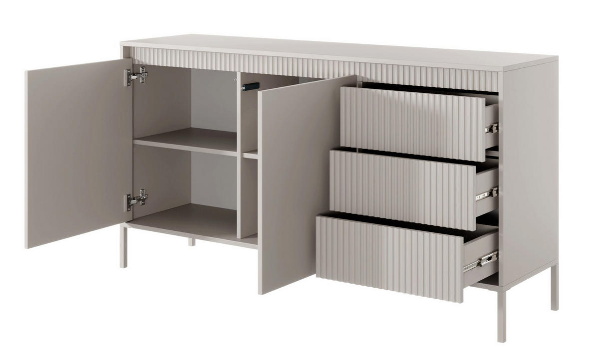 SIDEBOARD Falsetto Beige 153 cm - Beige, Holzwerkstoff/Metall (153/81.5/39.5cm) - Selsey