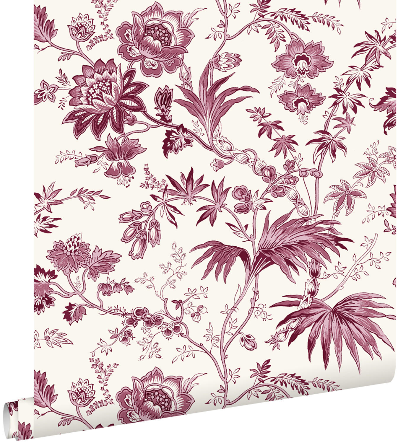 TAPETE Blumenmuster 50 x 900 cm - Weiß, Papier (50/900cm) - ESTAhome