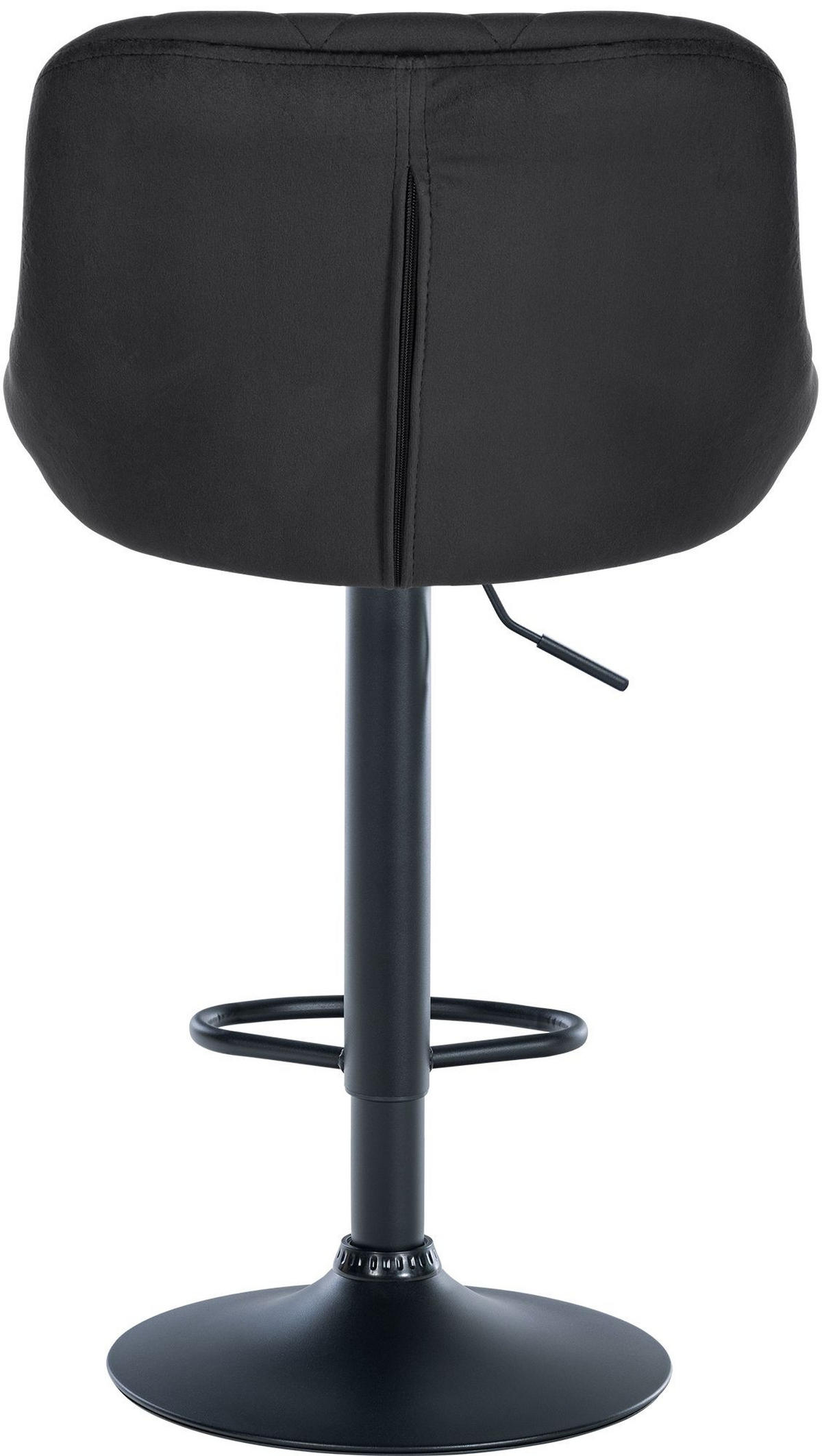 BARHOCKER 2er Set Samt schwarz - Schwarz, Textil/Metall (46/83/49cm) - CLP