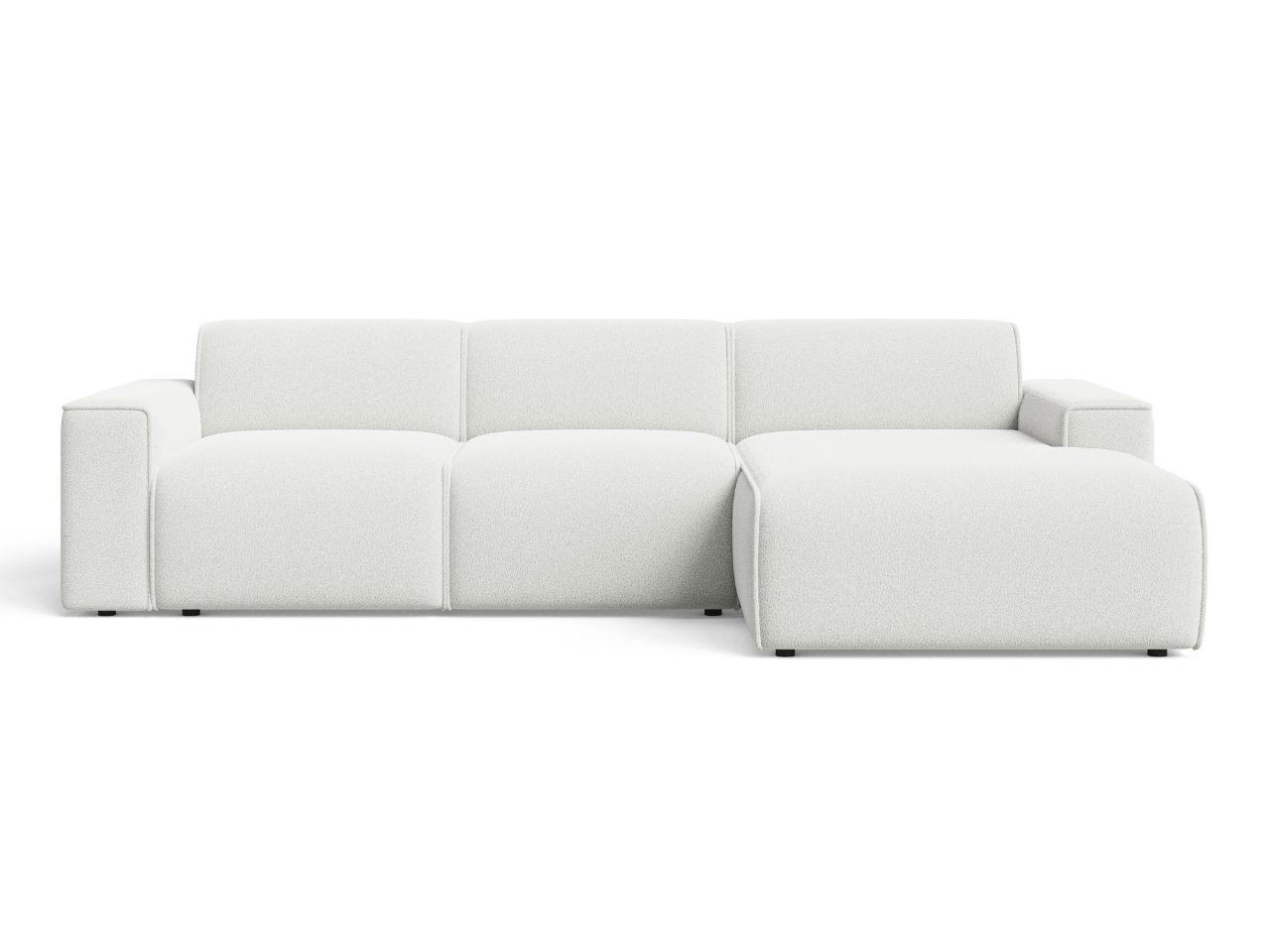 ECKSOFA Lavia Weiß Rechts - Schwarz/Weiß, Holz/Kunststoff (165/310cm) - Graingold