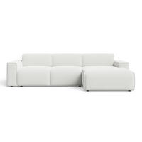 ECKSOFA Lavia Weiß Rechts - Schwarz/Weiß, Holz/Kunststoff (165/310cm) - Graingold