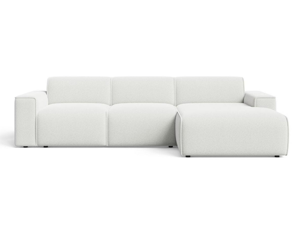 ECKSOFA Lavia Weiß Rechts - Schwarz/Weiß, Holz/Kunststoff (165/310cm) - Graingold