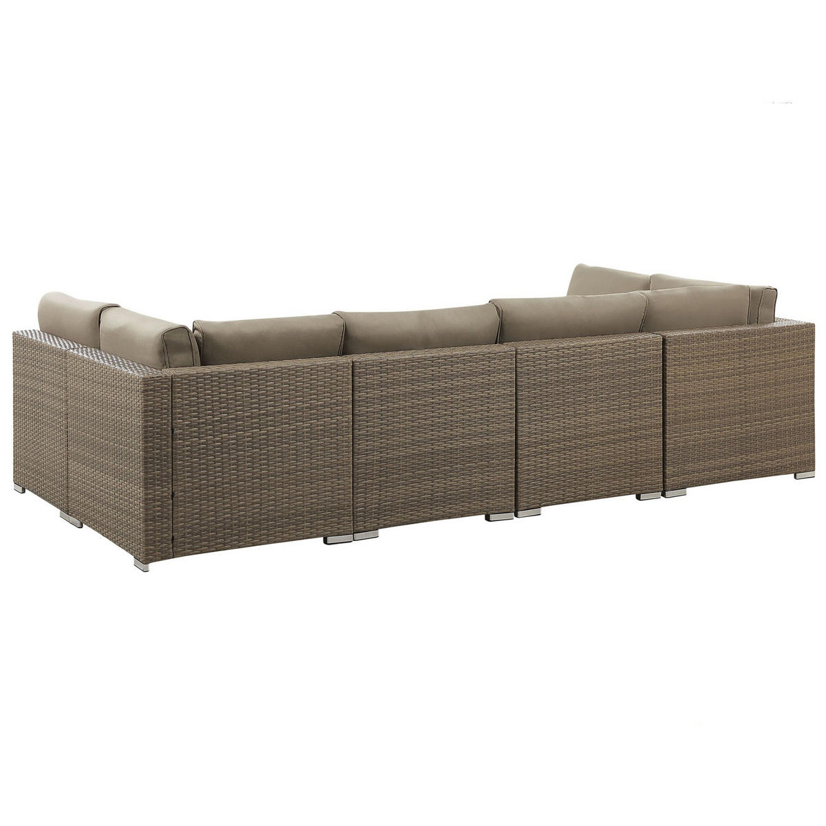 LOUNGE SET 6-Sitzer modular Braun Auflagen braun Belvedere - Braun, Kunststoff - Beliani