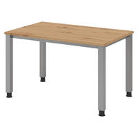 SCHREIBTISCH Serie-Q Gestell: Silber 80/120/74 cm in Wildeiche - Wildeiche, Holzwerkstoff (80/120/74cm) - bümö