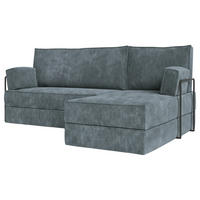 ECKSOFA NOTIA modulares Boneless Sofa mit Schlaffunktion Grau Kordstoff - Grau, Textil (200/120cm) - MASSENO