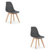 ESSZIMMERSTUHL 2-er Set KITO dunkelgrauer Sitz, natürliche Beine - Dunkelgrau/Naturfarben, Kunststoff (46/80/54.5cm) - Valora