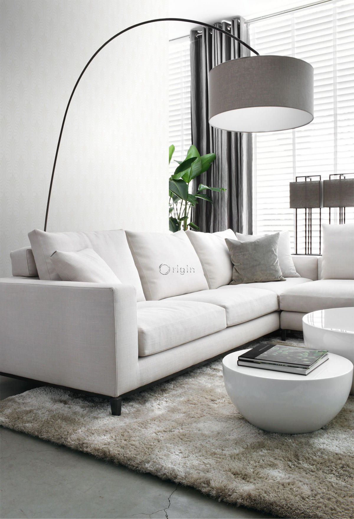 TAPETE grafische Form 53 cm x 10.05 m - Weiß, Papier (53/1000cm) - Origin Wallcoverings