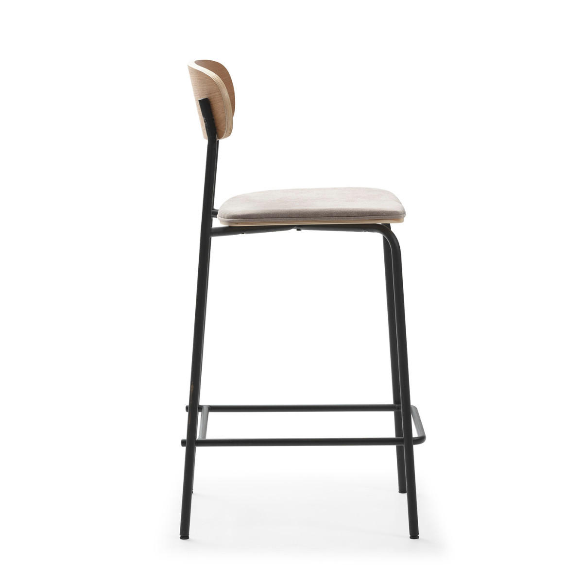 HOCKERN (Set aus 2) aus stoff mit schwarzen metallbeinen - adriana 42/48/66 cm - Taupe, Textil (48/66/42cm) - Calicosy