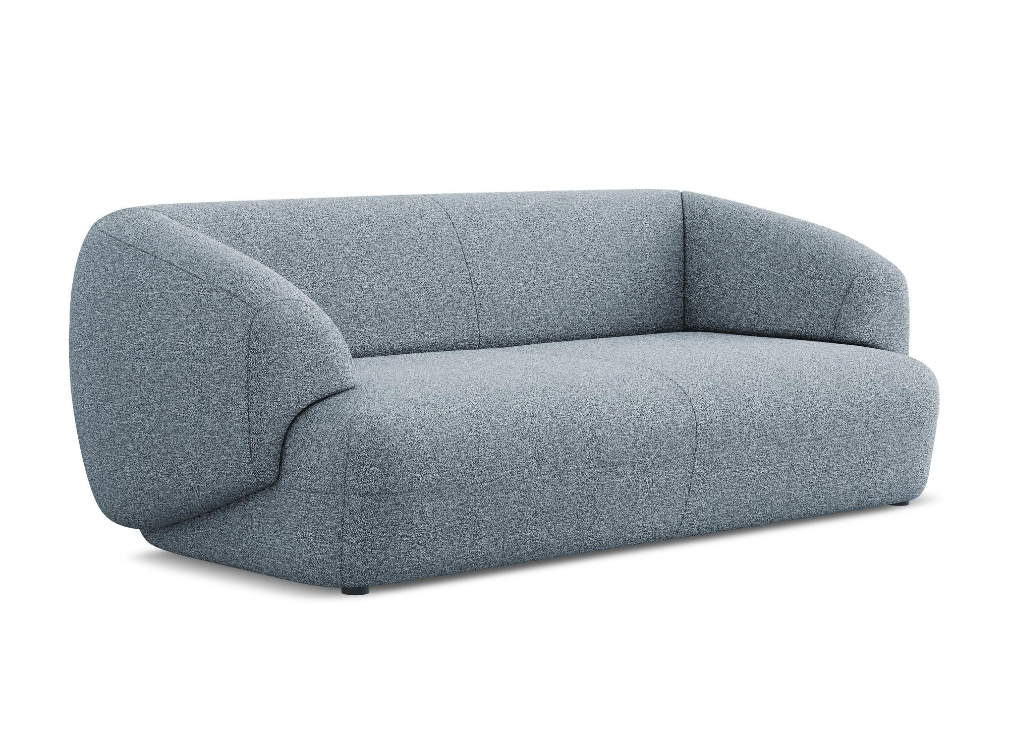 3-SITZER SOFA Strukturstoff Stoff Blau - Blau/Blaugrau, Kunststoff/Textil (212/81/98cm) - Makamii
