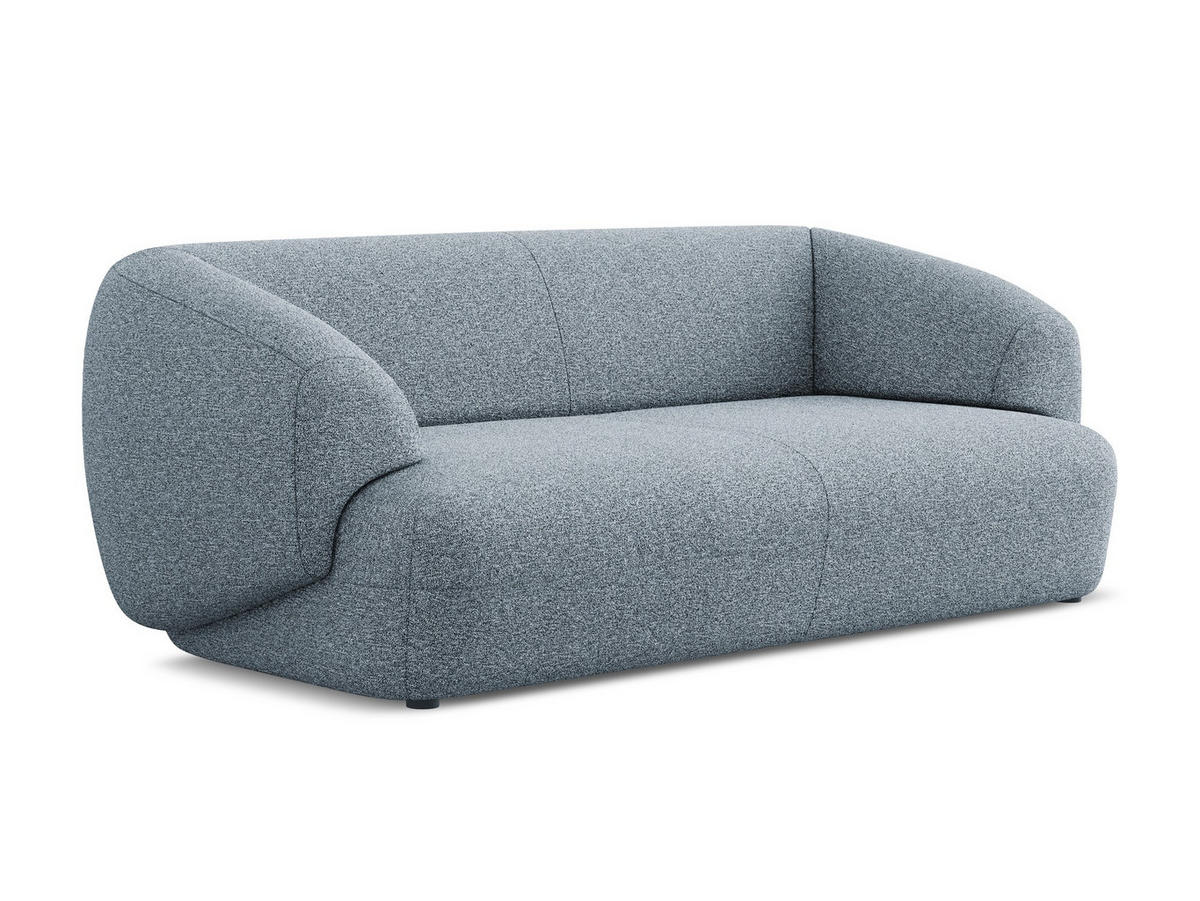 3-SITZER SOFA Strukturstoff Stoff Blau - Blau/Blaugrau, Kunststoff/Textil (212/81/98cm) - Makamii