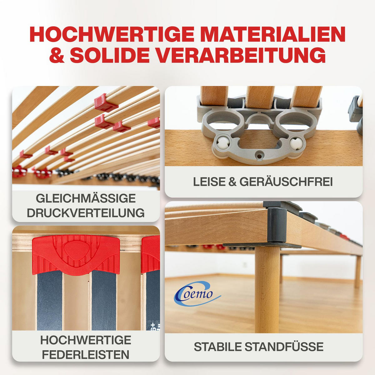 BETTGESTELL DORADO Massivholz Buche 100x200 cm - Naturfarben, Holz (100/200cm) - Coemo