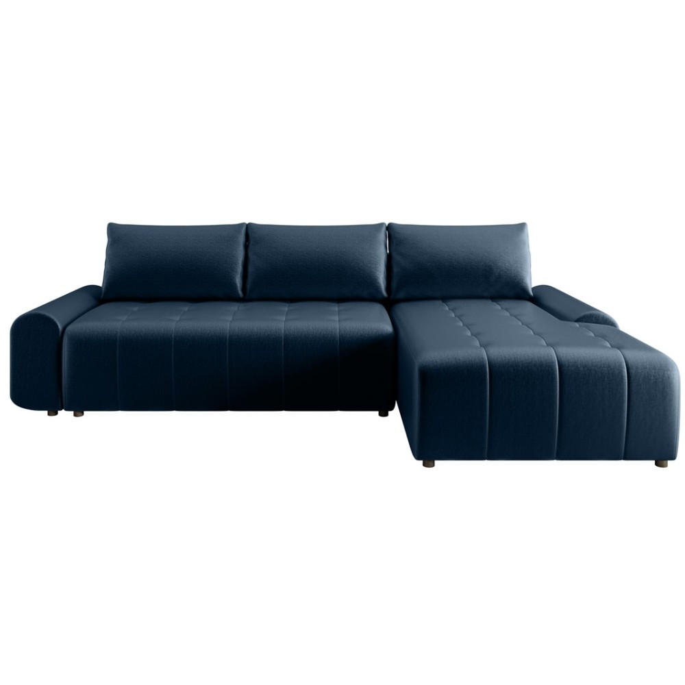 ECKSCHLAFSOFA Costa L Dunkelblau rechts - Schwarz/Dunkelblau, Kunststoff/Textil (290/169cm) - Beautysofa