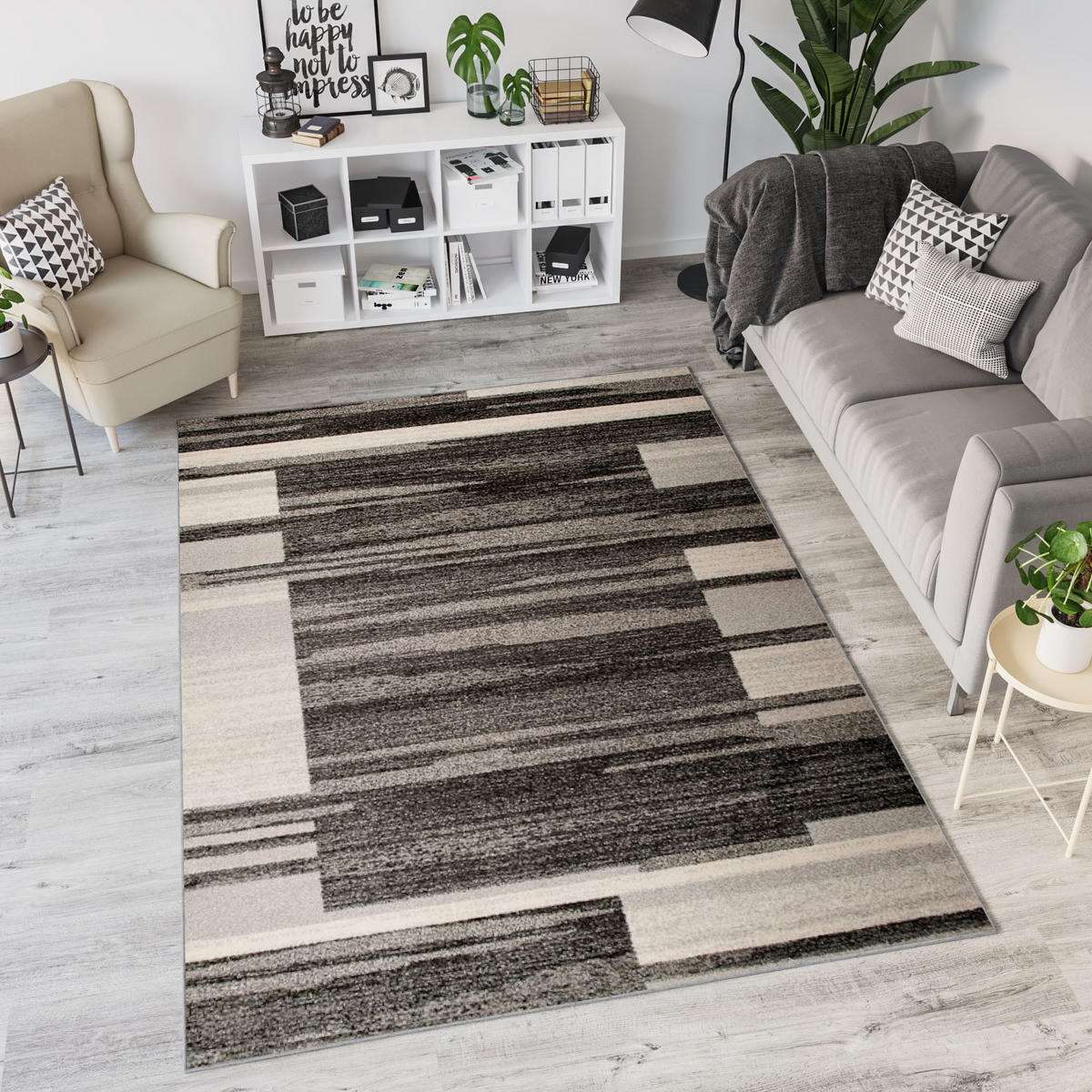TEPPICH SARI Schwarz 60/100 cm - Schwarz, Textil (60/100cm) - Tapiso