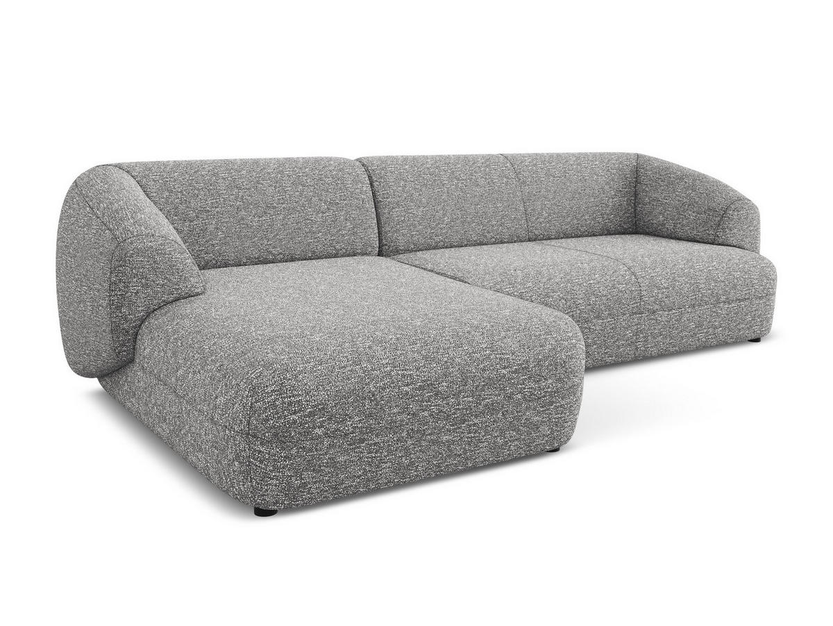 ECKSOFA links Strukturstoff Stoff Grau - Hellgrau/Schwarz, Kunststoff/Textil (156/280cm) - Makamii