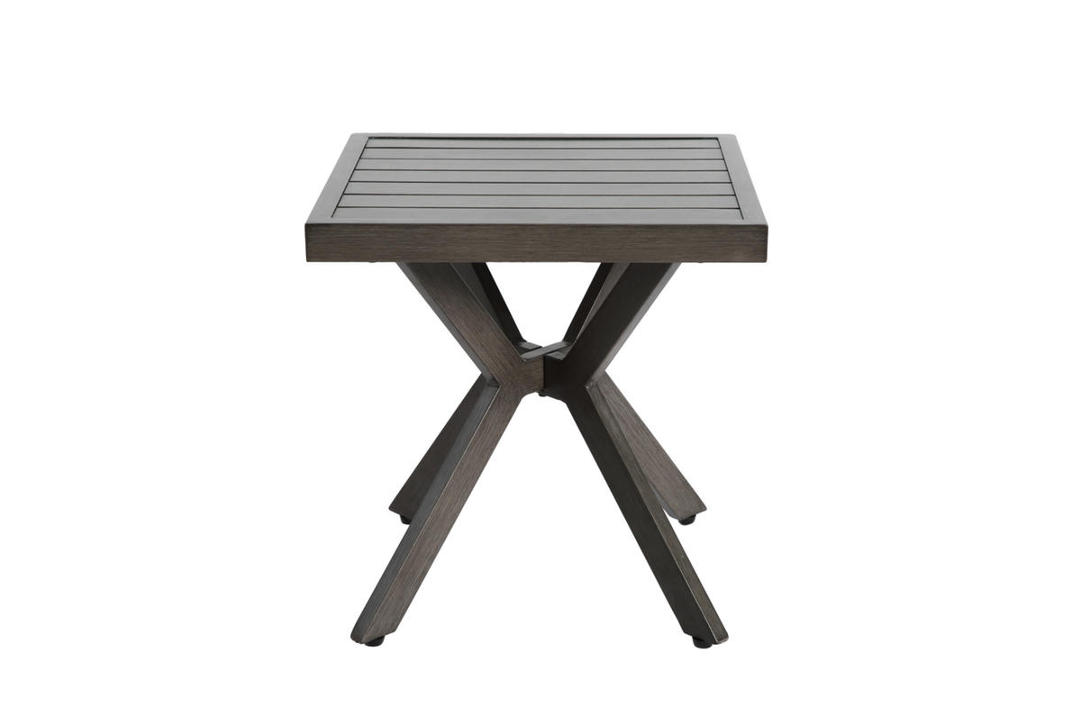 BEISTELLTISCH aus Aluminium 45x45x47 cm Dunkelgrau wetterfest, rostbeständig und pflegeleicht - Dunkelgrau, Metall (45/45/47cm) - Modfu