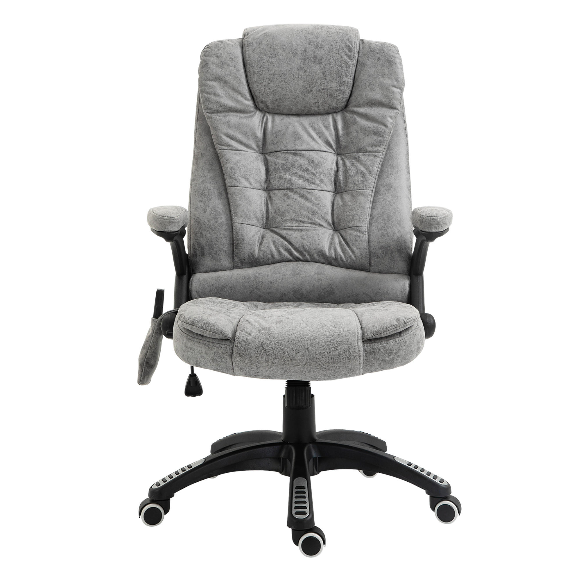 MASSAGE-BÜROSTUHL mit Wippfunktion, Schreibtischstuhl mit Heizfunktion, Grau - Schwarz/Grau, Kunststoff/Textil (74/116/67cm) - Vinsetto