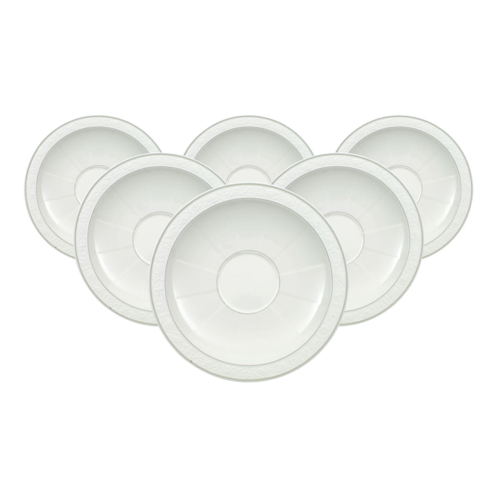 CAPPUCCINOUNTERTASSEN Gray Pearl weiß ø 18,5 cm 6er Set - Weiß, Keramik (18.5cm) - Villeroy & Boch