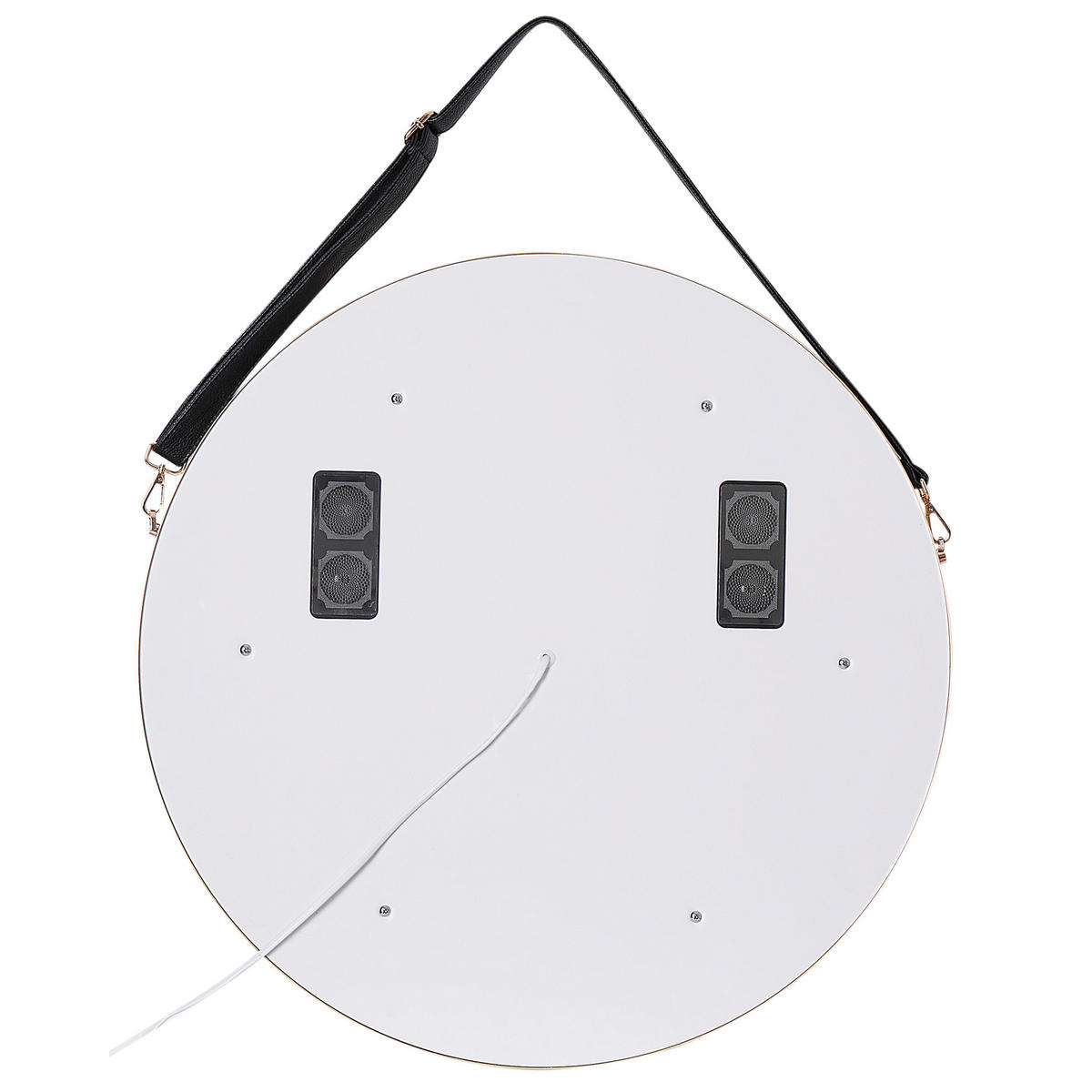 OGLINDĂ DE BAIE CU LED 60/60 cm cu Bluetooth-Lautsprecher aurie Darois - auriu/negru, sticlă (60/60/4cm) - Beliani