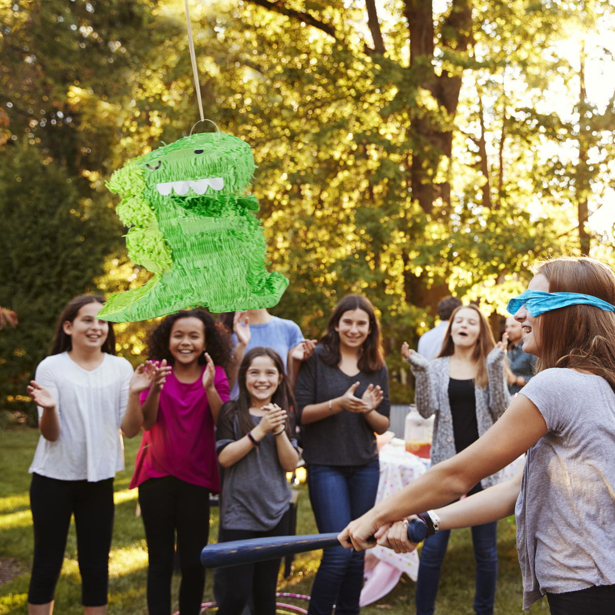 DINO Pinata - Grün, Papier (43/36/9cm) - Relaxdays