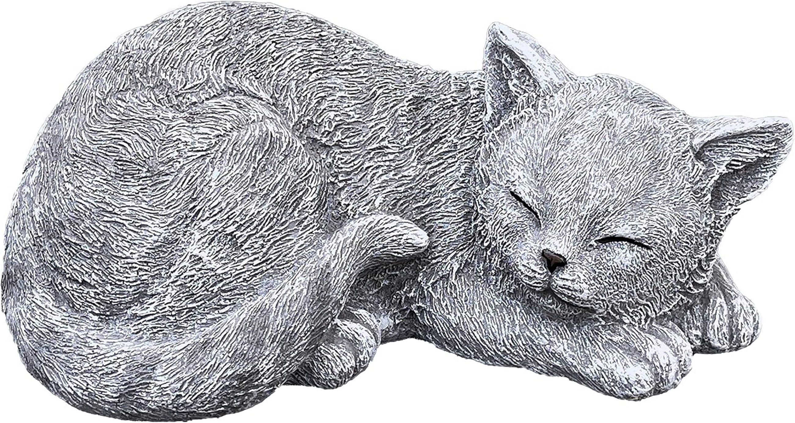 STEINFIGUR Katze Melina Steinguss frostfest wetterfest - Grau, Stein (23/10/12cm) - stoneandstyle