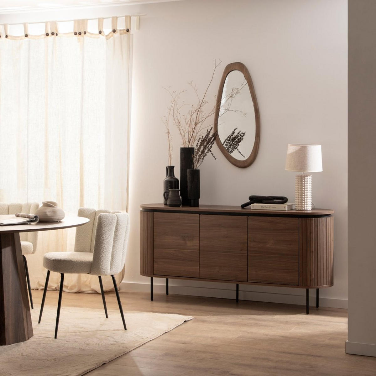 ANRICHTE NIEDRIGE Helios Walnuss 160 cm x 76 cm - Walnussfarben, Holzwerkstoff (160/76/40cm) - Klast Home