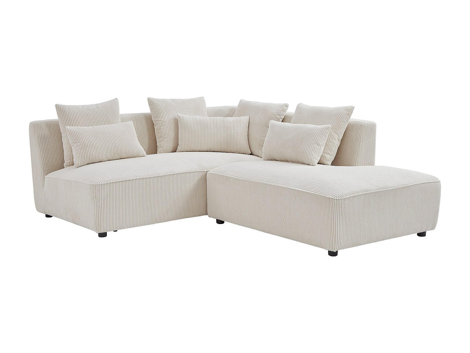SOFA ohne Schlafmöglichkeit - 4 Personen-Sitzer - Samt - Beige - - Beige, Textil (185/71/231cm) - Vente-Unique