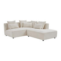 SOFA ohne Schlafmöglichkeit - 4 Personen-Sitzer - Samt - Beige - - Beige, Textil (185/71/231cm) - Vente-Unique