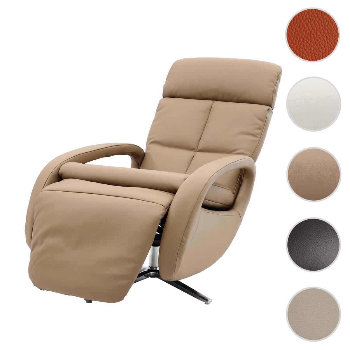 RELAXSESSEL taupe - Taupe, Leder (70/109/147cm) - MCW