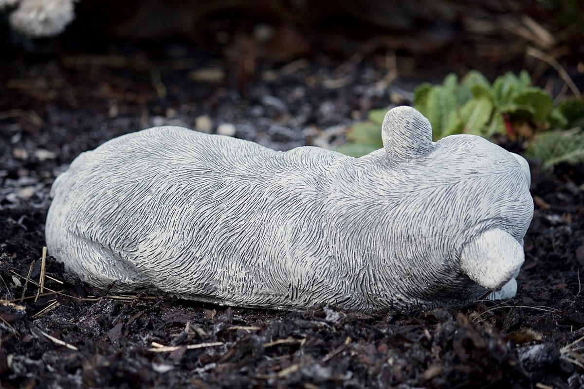 STEINFIGUR Schweinchen Schwein schlafend frostfest Steinguss - Grau, Stein (29/14/18cm) - stoneandstyle