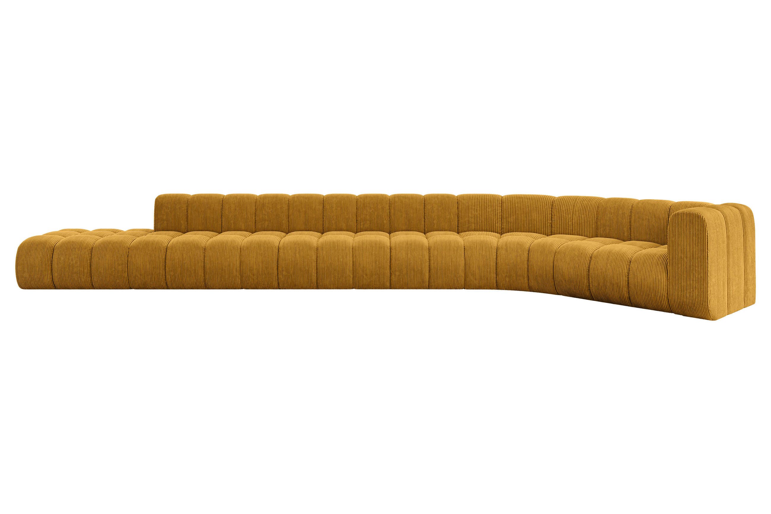 ECKSOFA modulares Sofa Tilmo-L3 - 581x194x70 cm Senfgelb - Currygelb, Holzwerkstoff/Textil (581/194cm) - ALTDECOR