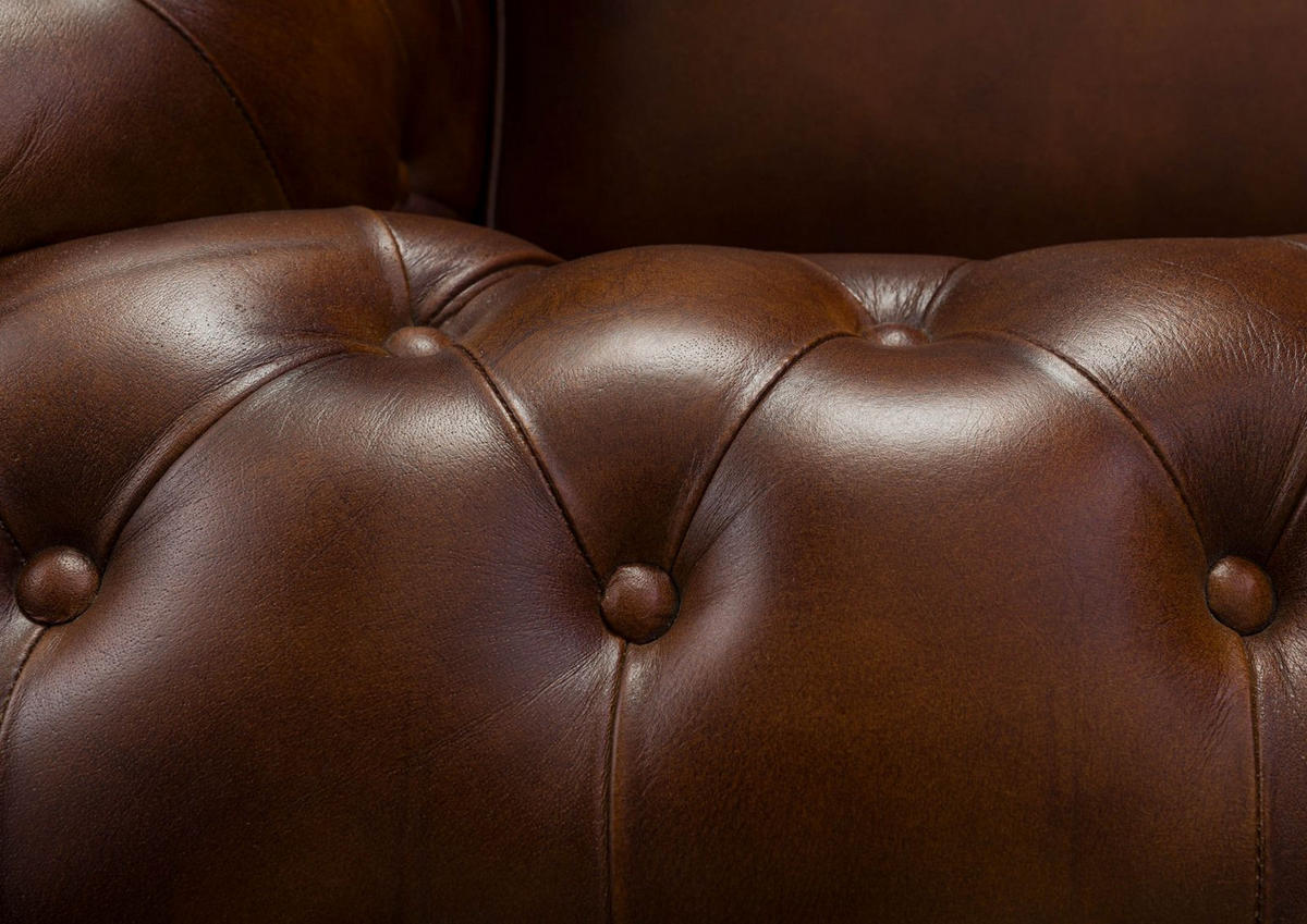 SESSEL Echtleder 105x82x75 braun CHESTERFIELD #102 - Braun, Leder (105/75/82cm) - Massivmoebel24