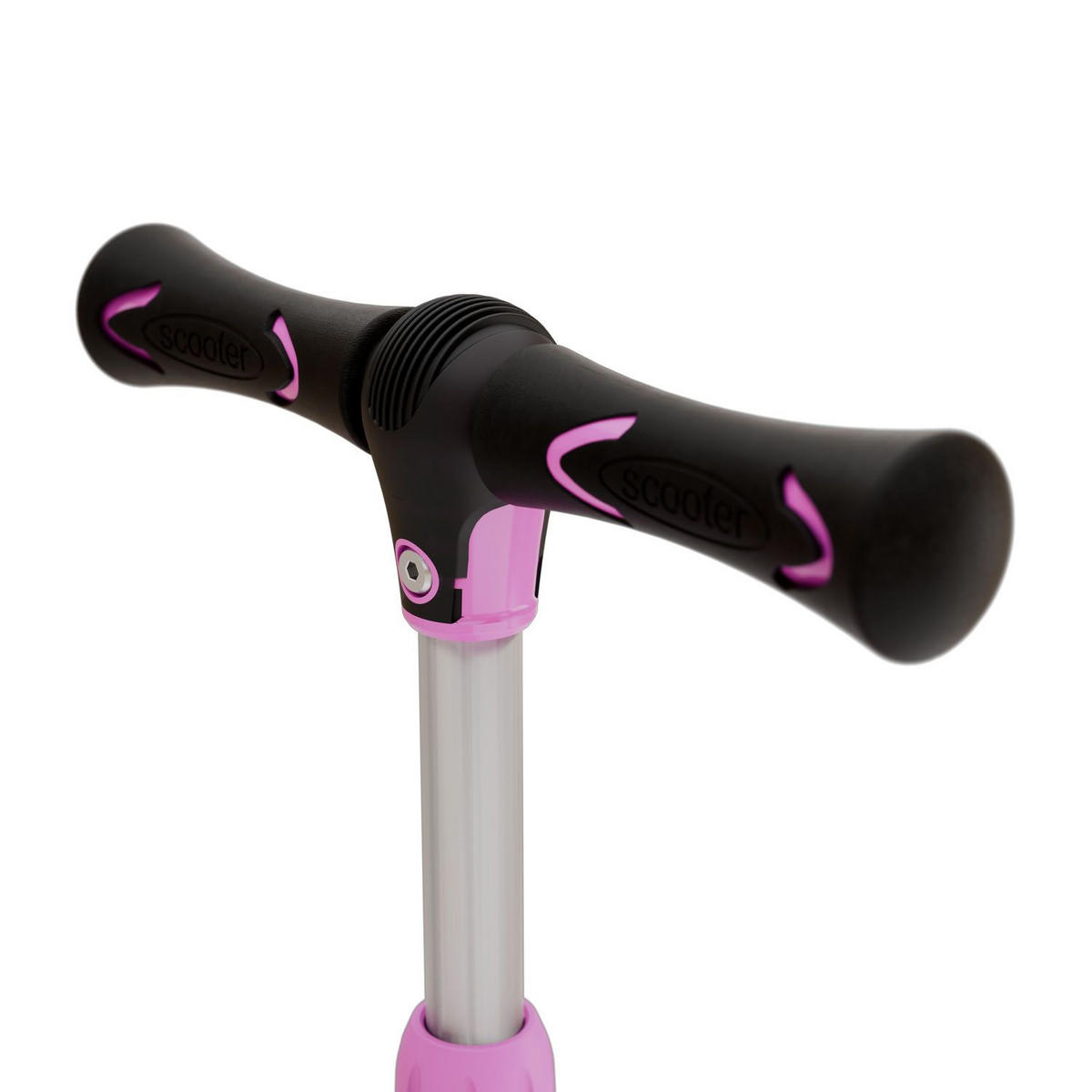 KINDERROLLER Lumox höhenverstellbarer Lenker inkl. Leuchtränder rosa - Rosa, Metall (28/59cm) - Juskys