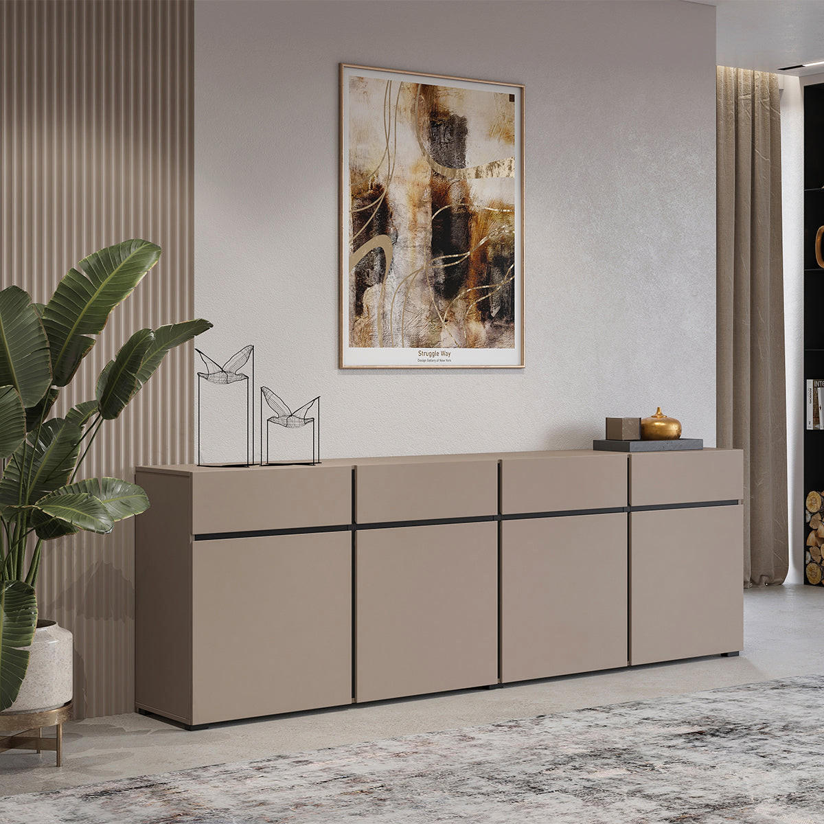 SIDEBOARD Lilia Taupe - šedohnědá, kompozitní dřevo (225/78.5/40cm) - Petits-meubles