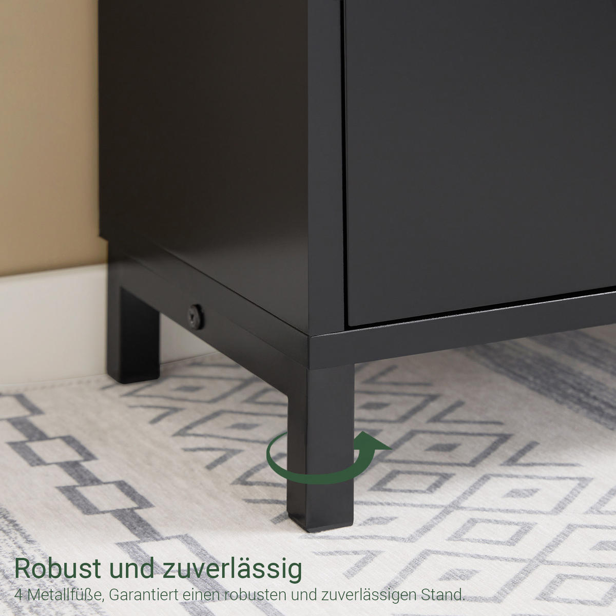 SCHUHBANK Schwarz - Schwarz, Holzwerkstoff/Metall (60/52/24cm) - SoBuy