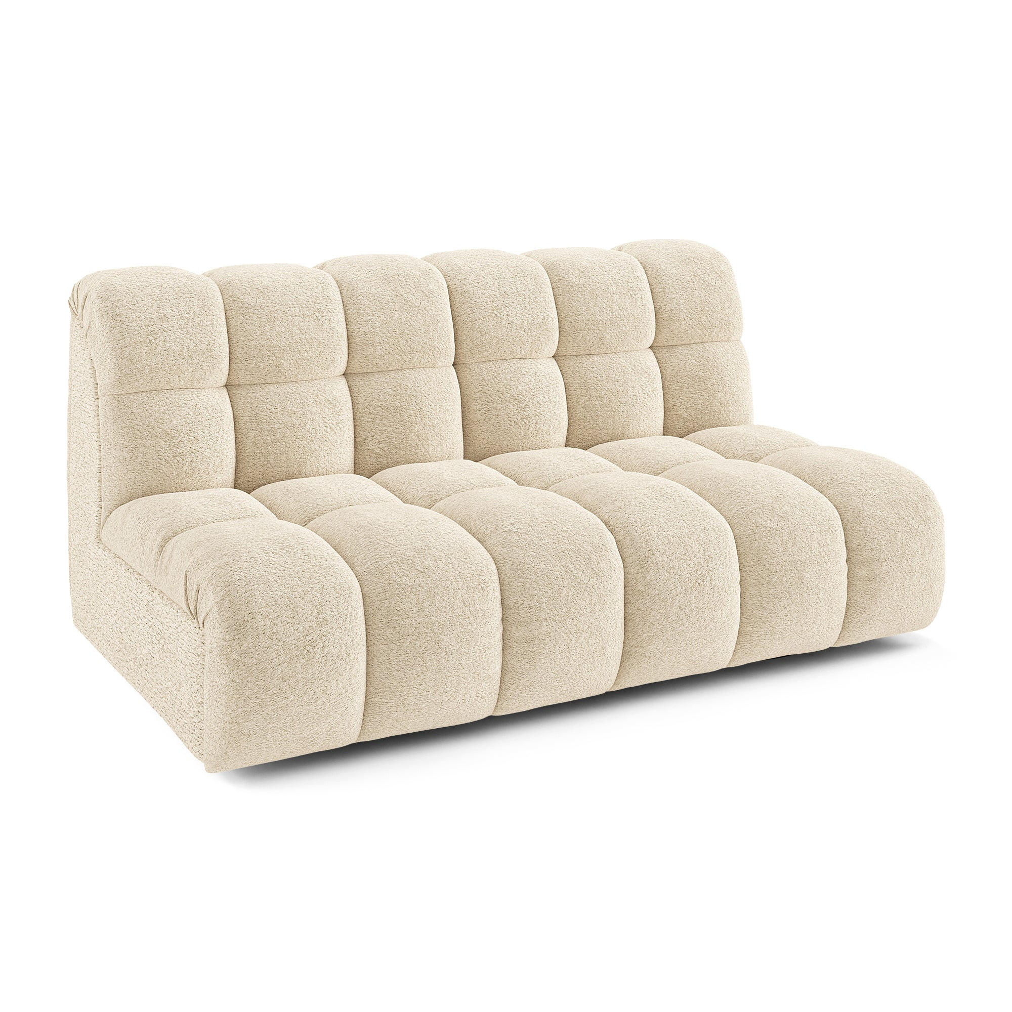 SOFA SEVEN Bouclé-Stoff Beige 162cm - Beige, Textil (162/77/98cm) - Premium Interiors