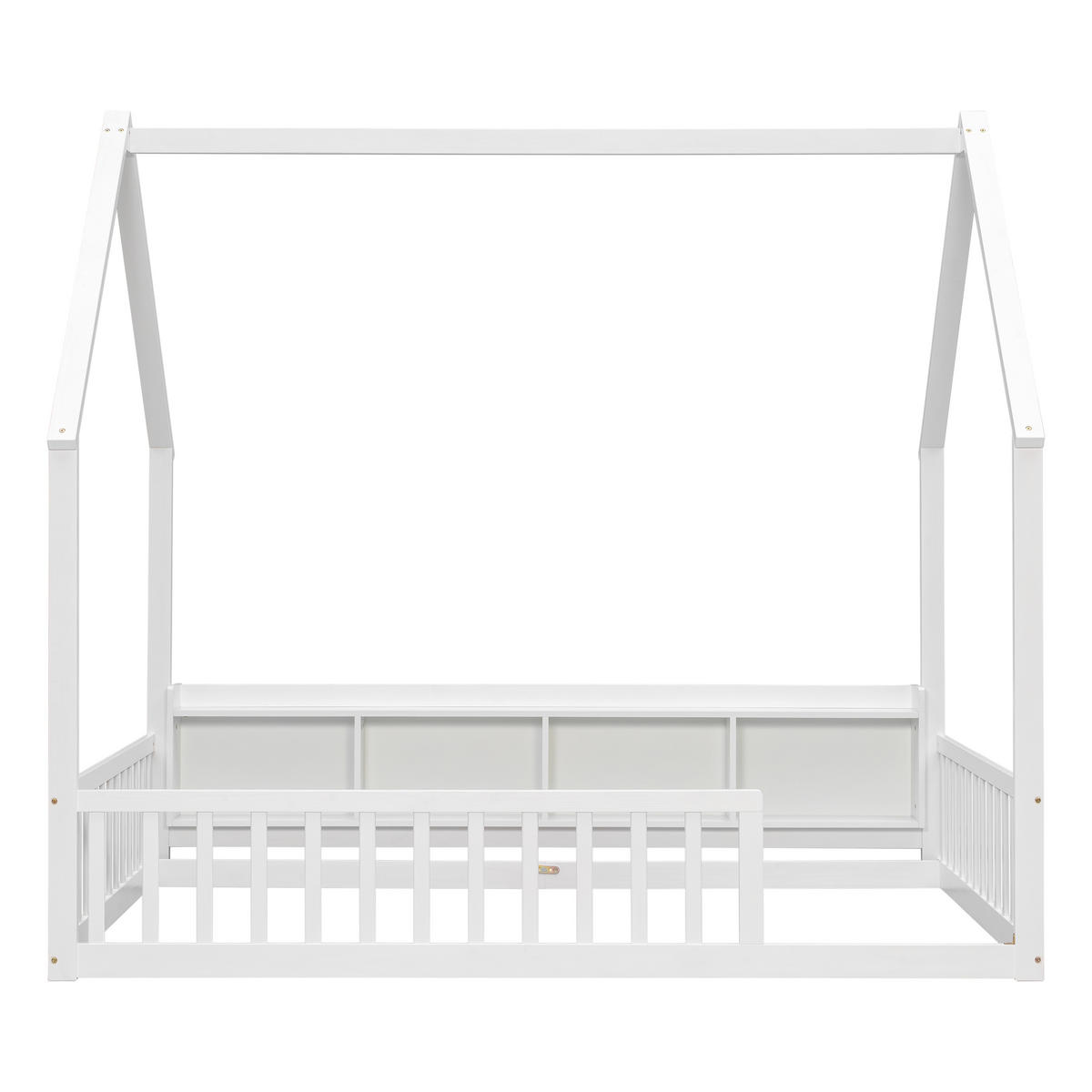 HAUSBETT 140/200 cm mit Ablagefächern, DE-41877, in Weiß - Weiß, Holz (140/200cm) - ComfortXL