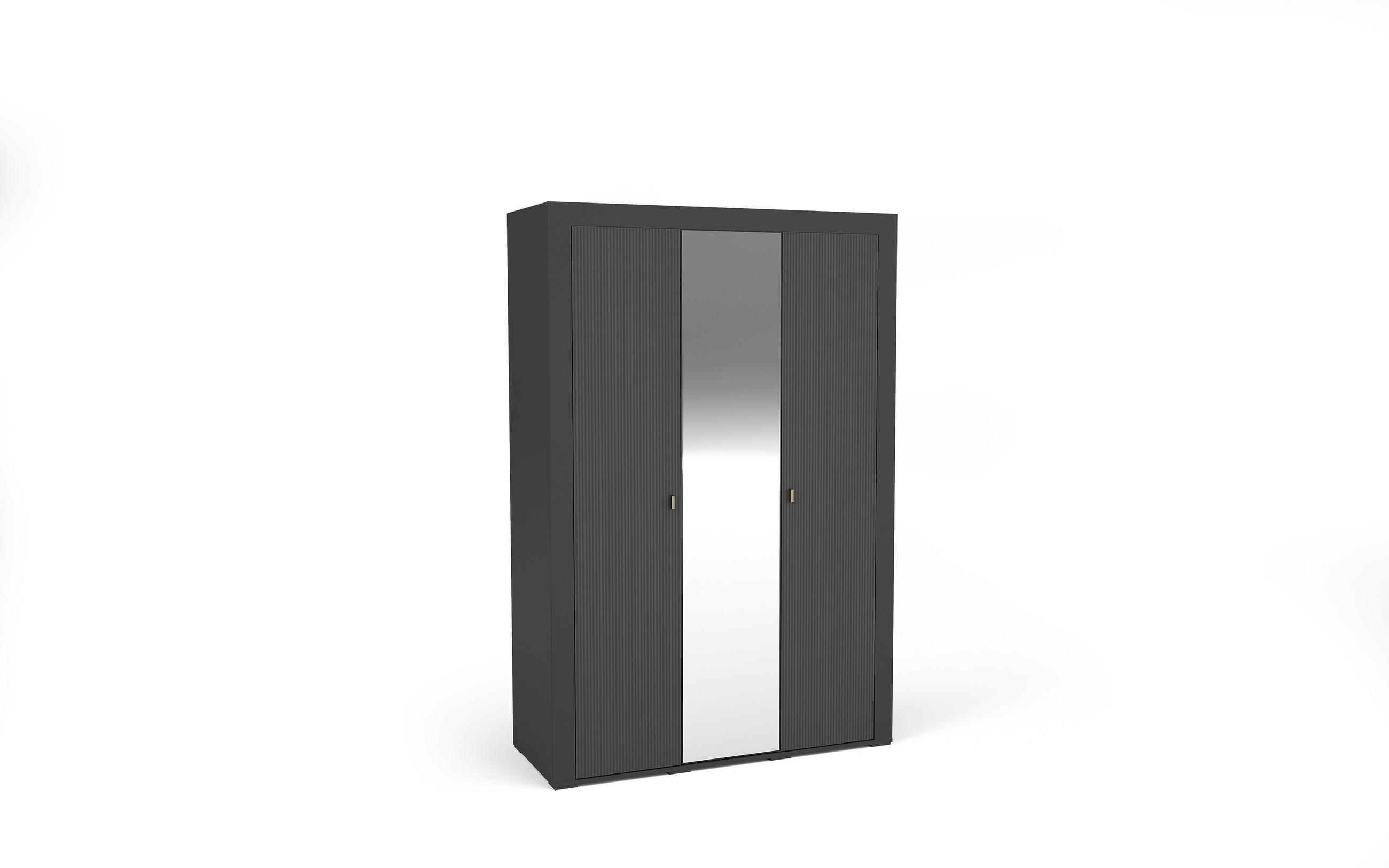 Masseno Drehtürenschrank Schwarz 137.3x206x56 cm