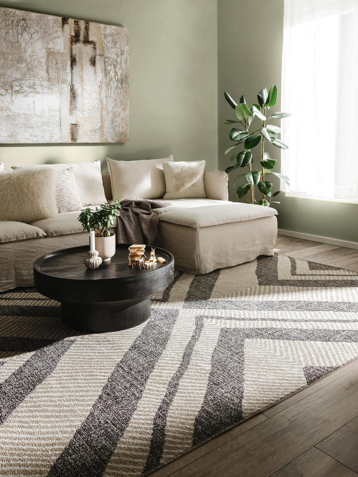 FLACHGEWEBETEPPICH Elena Beige/Braun 240x340 cm - Beige, Textil (240/340cm) - benuta Nest