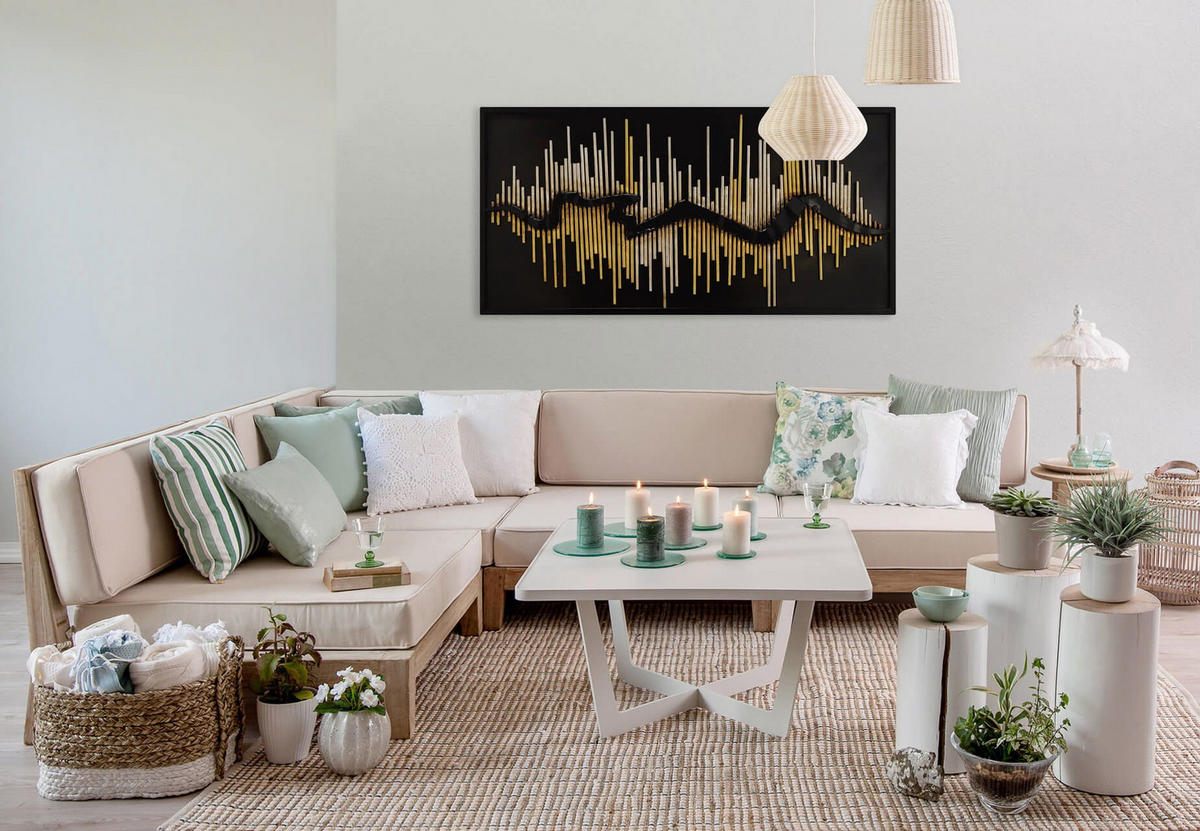 METALLBILD Gold 120/60 cm - Silberfarben/Goldfarben, Metall (7.95/60cm) - KUNSTLOFT
