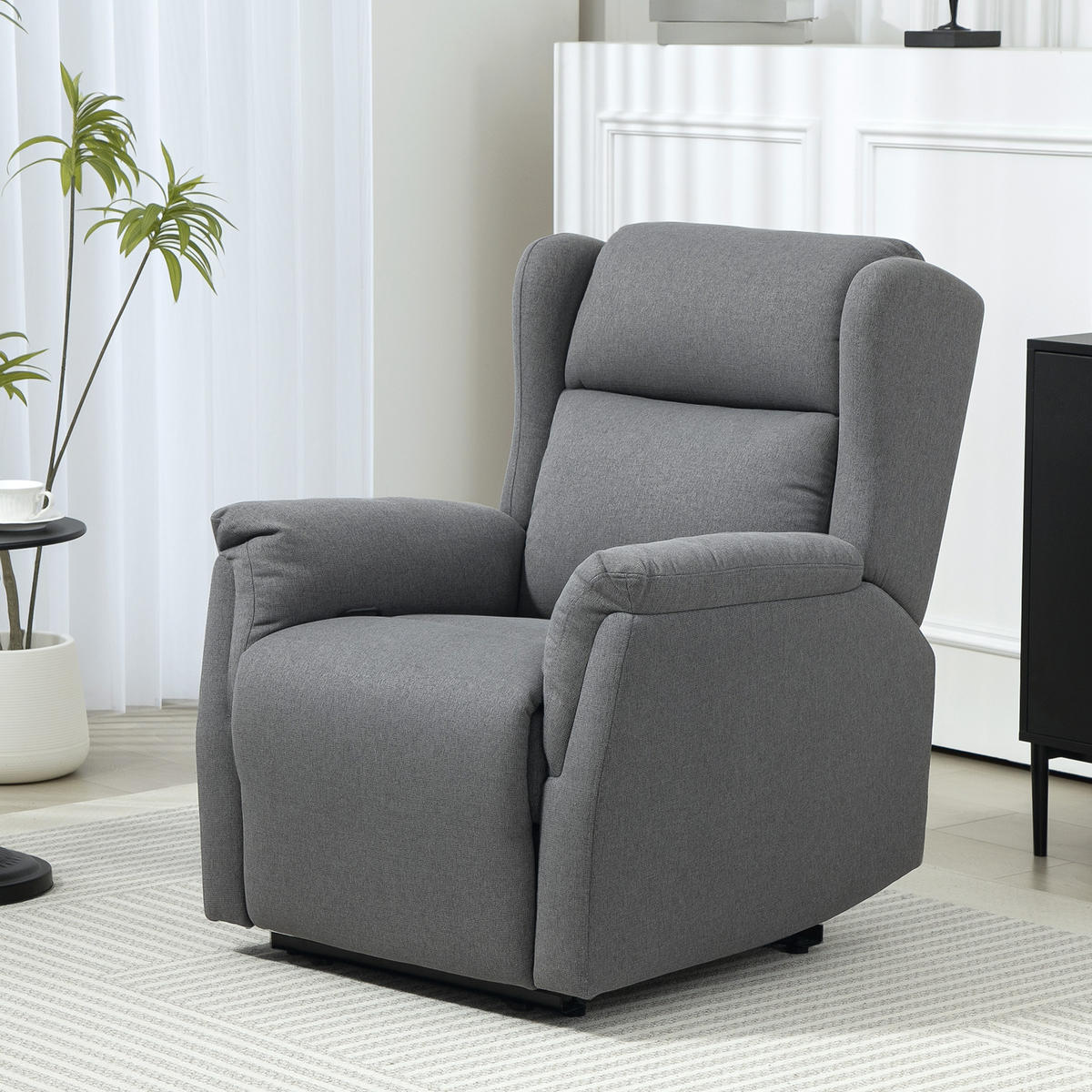 RELAXSESSEL, Fernsehsessel mit Liegefunktion, TV-Sessel mit Taschenfederkern - Dunkelgrau, Textil/Metall (80/101/94cm) - HOMCOM