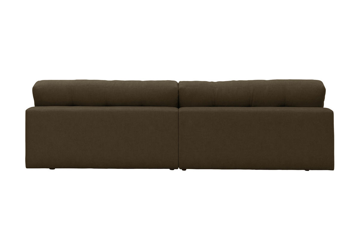 SOFA MOZZA Dunkelbraun Webstoff - Dunkelbraun/Schwarz, Kunststoff/Textil (298/83/123cm) - KAWOLA