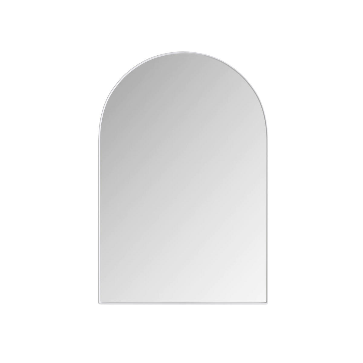 SPIEGELSCHRANK gewölbt mit weißem Metallrahmen – Wandschrank mit Spiegel & verstellbaren Ablagen, für Bad, Wohn- & Schlafzimmer - Weiß, Metall (61/12/91cm) - Ej. Life