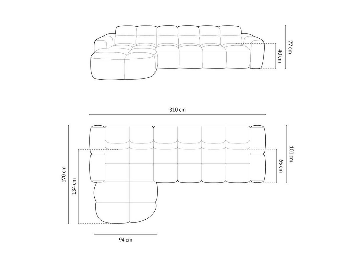 ECKSOFA links Lisa aus Samt terrakotta 4 Sitzplätze - Terra cotta, Textil (170/310cm) - Micadoni