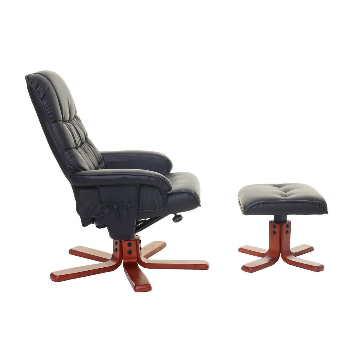 RELAXSESSEL MIT HOCKER Schwarz - Schwarz, Textil (80/103/110cm) - MCW